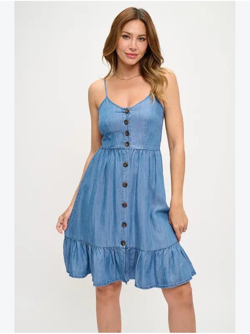 Japna Blue Button Front Midi Dress L